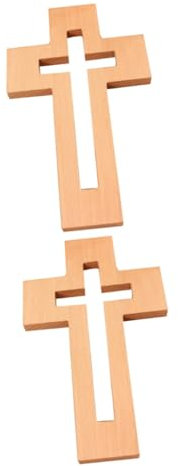 IMIKEYA 2 Stk Kreuzanhänger selber machen rustikale Holzkreuz Kirchendekoration Religiöse Dekoration Kruzifix Halskette Silbernes Mädchen-Wandkreuz Perlen Jesu Kreuz Holzhandwerk Bambus