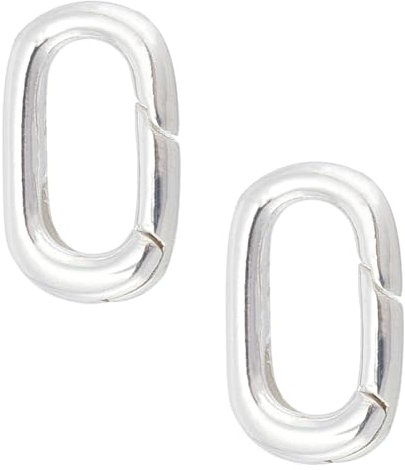 SUNNYCLUE 1 Caja de 2 Piezas de 925 Anillos de Resorte de Plata Esterlina con Cierre de Resorte Ovalado Cierres de Pulsera Cierres de Collar Pequeños Cierres de Abrazadera Mosquetón Anillos de Clip A