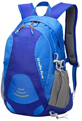 PORRASSO Wanderrucksack Wasserdichter Rucksack 20L Leichter Reiserucksack Daypack Hiking Backpack für Damen Herren Trekking Radfahren Klettern Reisen Sport Blau