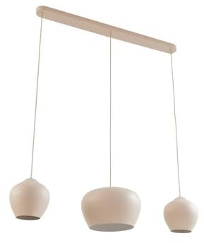 Lucande Pendelleuchte Malisa (Skandinavisch) in Creme aus Metall (3 flammig, E27) - Deckenlampe Esstischlampe Hängelampe Hängeleuchte Wohnzimmerleuchte