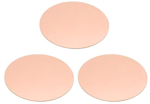 PATIKIL 3 Pcs Láminas De Metal Para Grabado, 70mm Redondas Láminas Para Grabado De Nombres Discos De Metal Planchas Círculos Grabado De Llaveros, 0.5mm De Grosor, Tono Cobre