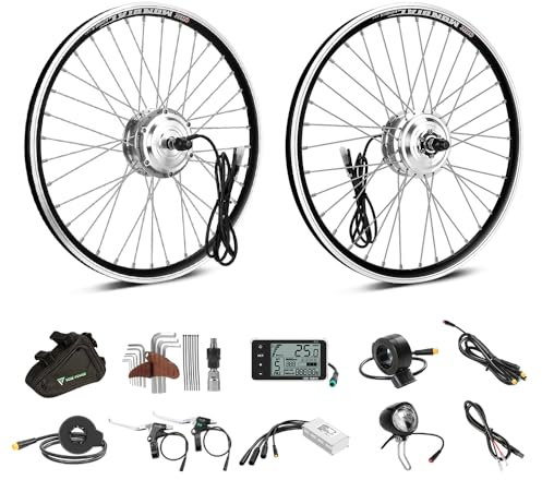 SHIMOST 27.5 inch E-Bike conversion kit 36V250W front hub motor for bicycle front wheel with Controller, LCD, PAS sensor, thumb gas