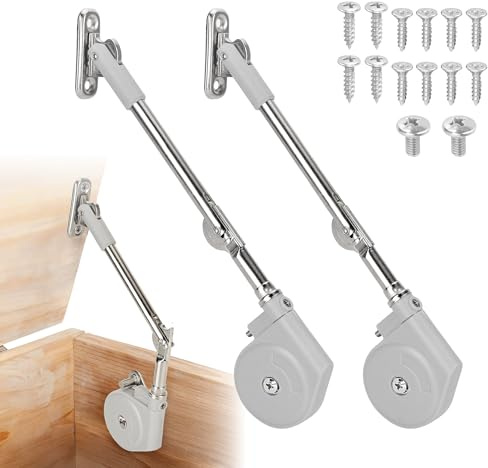 Axincardarm Soft Close Box Hinges Adjustable Box Lid Hinges 2 Pcs | Lid Support Hinges, for Cabinets Upward Top-Opening Flap Doors