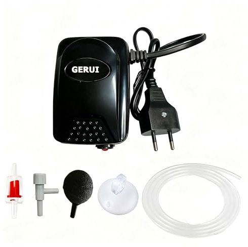 1.5W Energieeinsparung Leise Aquarium, 25 Dezibel Aquarium, Luftpumpe：200L/H Sauerstoffpumpe leistungsstarker Belüfter für Aquarien bis zu 80L