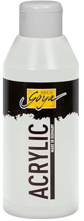 KREUL 84227 - Solo Goya Acrylic silber, 250 ml Flasche, cremige vielseitig einsetzbare Acrylfarbe in Studienqualität, auf Wasserbasis, schnell und matt trocknend, gut deckend, wasserfest