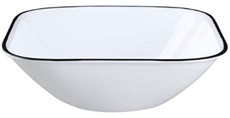 Corelle Square Simple Lines Cereal Bowls 22oz, Pack of 6, White,1107745