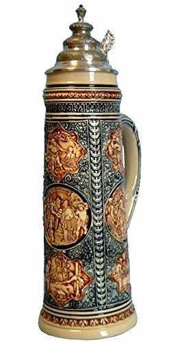 KING Jarra de cerveza alemana Abrahán & Melquisedec, jarra suntuosa, réplica de 1880, jarra 2 litros, Limitaet 2008
