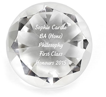 Custom Personalised Engraved Diamond Paperweight with Presentation Box. Ideal For Awards Ceremony, Birthdays, Xmas, New Job.