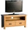 RoselandFurniture Surrey Oak Small TV Unit | Traditional Rustic Waxed 90 cm Solid Wood Television Cabinet Stand Suitable for TVs up to 40 inches for Living Room or Bedroom, Fully Assembled