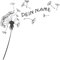 CLICKANDPRINT Aufkleber » Pusteblume mit Name, 30x29,7cm, Anthrazit Metallic • Dekoaufkleber/Autoaufkleber/Sticker/Decal/Vinyl