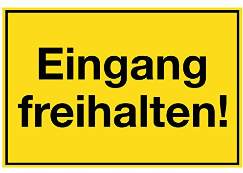 WANDKINGS Hinweisschild - Eingang freihalten! - stabile Aluminium Verbundplatte - Wähle eine Größe - 30x20 cm