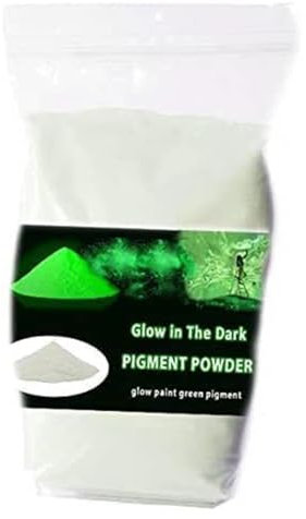 Im Dunkeln leuchtendes Pigmentpulver | phosphoreszierendes wasserbasiertes Pigment für Farben | Keramik | Kunststoff und mehr | (Grün) 100g |