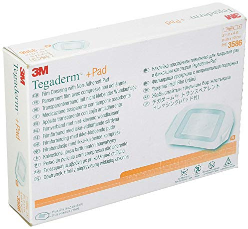 3M Tegaderm +Pad Film Dressing with Non-Adherent Pad, 3.5 x 4