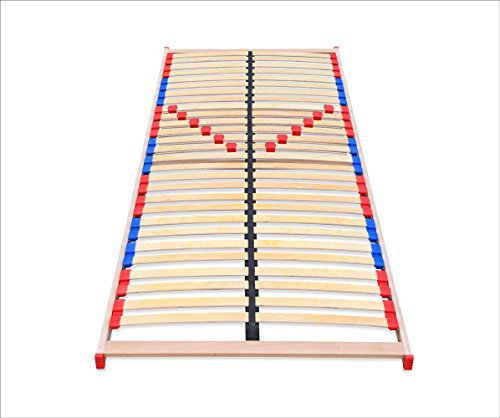 ECOFORM Lattenrost mit Härtegradregulierung + beweglich-elastischen Duo-Kappen 70/80/90/100/120cm x 200cm - vom Hersteller (120 x 200 cm)