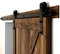 Kit de riel para puerta corredera de madera de granero de 167 cm, puerta única, colgador negro en forma de J