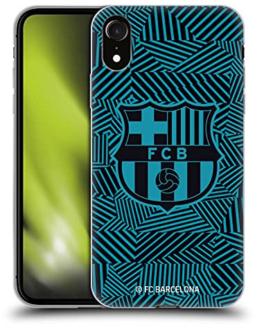 Head Case Designs Offizielle FC Barcelona Schwarz Wappen Gel Handyhülle Hülle [Militärischer Schutzgrad] Kompatibel mit Apple iPhone XR