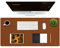 K KNODEL Tischunterlage, Schreibtischunterlage, 90 x 43cm PVC Tischunterlage, Laptop Tischunterlage, wasserdichte Schreibunterlage für Büro- oder Heimbereich, doppelseitig (Braun/Grau)