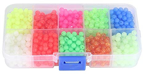 Alomejor 1000 St¡§1ck/Schachtel Angeln Perlen Kunststoff Luminous Oval Floating Egg Bead Fishing Float