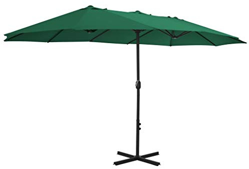 Festnight Ombrellone Parasole Doppio da Giardino con Palo in Alluminio,Ombrellone Parasole Doppio da Esterno con Palo in Alluminio,Ombrellone Parasole Doppio da Piscina e Spiaggia 460x270 cm