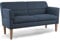 CAVADORE 2,5-Sitzer Küchensofa Kira / Sitzbank für Küche, Esszimmer oder Wohnküche inkl. Armteilverstellung / Leichte Fleckenentfernung dank Soft Clean / 168 x 94 x 81 / Flachgewebe: Blau