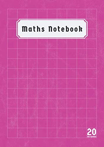 Maths Notebook Squared 20mm: Maths Exercise Book 20mm Squares A4 | Back to School Notebooks A4 With Large Squares For Kids | Pink Cover