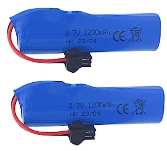 ZYGY 2PCS 3.7V 1200mah Batterie au Lithium pour Voiture Télécommandée DE42 DE45 DE58 DE49 DE57 DE70 1:14 véhicule Tout-Terrain à Quatre Roues Motrices à Grande Vitesse d'escalade dérive