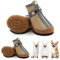 Hcpet Pfotenschutz Hundestiefel, Breathable Hundeschuhe mit Reflektierenden Riemen, Welpenschuhe für Kleine Hunde im Freien, rutschfeste Sohle Hundeschnee Stiefel, 4 Stück