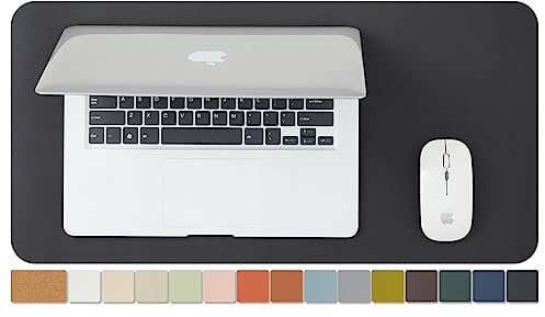 Kompakte Kork Schreibtischunterlage - Kleine doppelseitige Schreibtischauflage für Büro und Zuhause - Als große Mausunterlage und kleine Schreibtischmatten auf Schreibtischen(Schwarz、60cmx30cm)