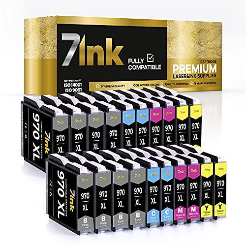 7ink Tintenpatronen Kompatibel mit Brother LC970 XL und LC1000 XL - Set: 8X Schwarz, 4X Cyan, 4X Magenta, 4X Gelb - Ersatzpatronen für Drucker