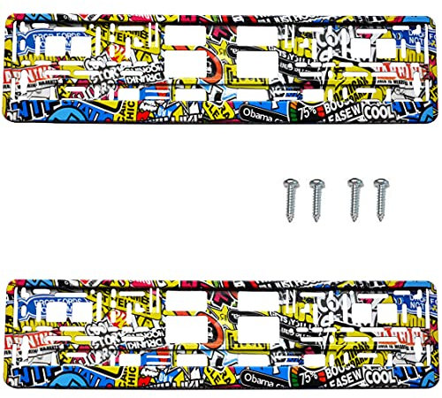 PAIR (2PCS) STICKERS Car Registration License Number Plate Surround Holder Frame Surround