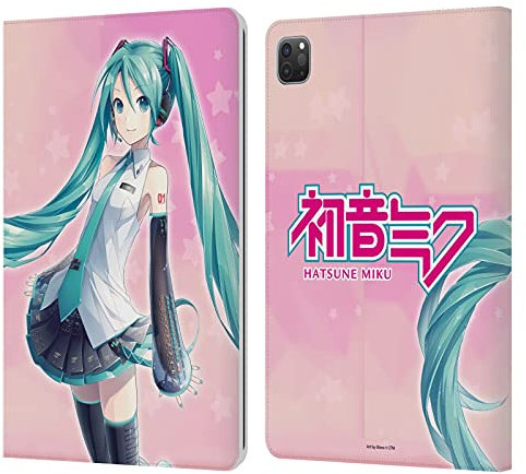 Head Case Designs Licenciado Oficialmente Hatsune Miku Estrella Gráficos Carcasa de Cuero Tipo Libro Compatible con Apple iPad Pro 11 2020/2021 / 2022