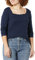 Amazon Essentials Women's Slim-Fit Long-Sleeved Square Neck T-Shirt, Navy, XS