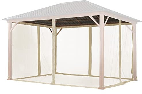 Moustiquaires pour Tonnelle de Jardin Forest Superior 3x4 m, Couleur Champagne, avec Fermeture Eclair