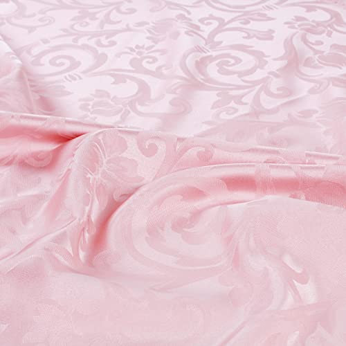 Tissu damassé satin coupe 280 x 280 cm rose brillant toile ourlet coussins nappes, Les Tissus
