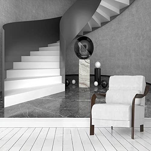 YABAOST Fototapete 3D Effekt 300X200Cm - Fototapeten 3D Digitaldruck Architektur Treppe Muster Poster Tapete Aufkleber Diy Selbstklebende Wandbild Pvc Wasserdichte Tapete Wohnzimmer