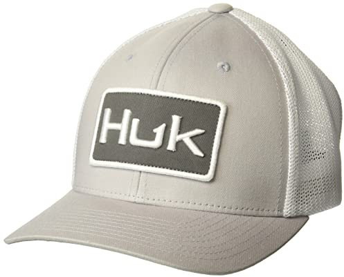 HUK Herren Logo Stretchback Trucker Hut, Blendschutz Fischerhut Cap, Harbor Mist, One Size-Large