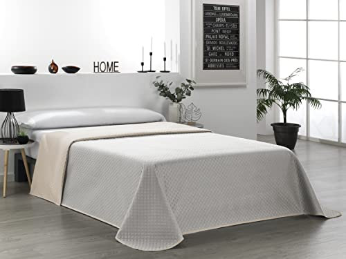 Martina Home Wendbare Tagesdecke, Beige Leinen, Bett 90 cm