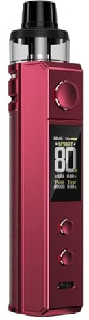 VooPoo Drag H80S Kit, 80W, DTL Vape Kit **18650mAh Battery Sold Separately** - Vape Kit, Vaping, Ecigarette, Ecig - No Nicotine, 2ml TPD Version. (Plum Red)