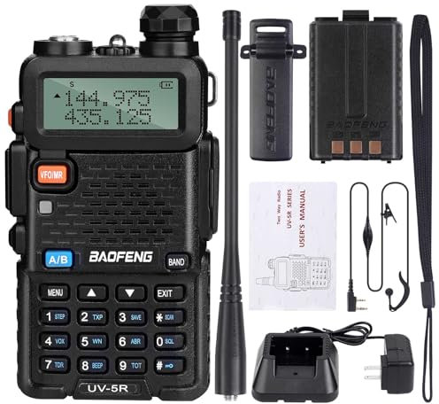UV5R baofen gTalkie Walkie Double Bande Radio, Noir (1 pc) 1800mAh Li-ION Battery Walkie Talkie