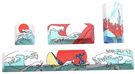 Morningmo Sea Coral Ersatz SpaceBar Tastenkappe PBT Fünf Seiten Farbstoff Subbed Leertaste Leertaste Tastenkappe für DIY Mechanische Tastatur Schnurlose Maus für Laptop