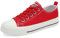Casbeam Jungen Rote Turnschuhe Mädchen Laufschuhe Für Kinder Walking Schuhe Kinder Leichte Atmungsaktive Schuhe Lässig Canvas Verstellbaren Riemen Turnschuhe Kleines Kind 30 EU