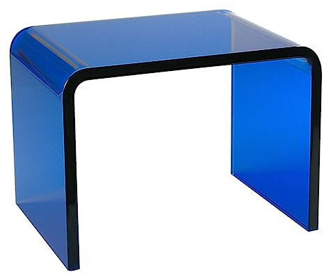 Klar Acryl End Tabelle, U-förmigen Beistelltisch mit abgerundeten Kanten, stilvolle Moderne Couchtisch kleine Räume Schlafzimmer oder Wohnzimmer Möbel(32x23x23.5cm(13x9x9), Blue)