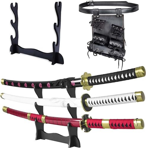 57 SPECIAL REPLICAS Roronoa Zoro Katana-Schwert aus Holz, 105 cm, Katanas, Japanisches Anime-Cosplay-Schwert – Kitetsu/Shisui/Wado Ichimonji – 3-teiliges Set JT10000