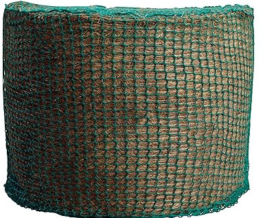 time4horses Rundballennetz Heunetz 140x140cm, Maschenweite 45x45mm, Seilstärke 5mm Futtersparnetz für Rundballen bis Ø1,40m