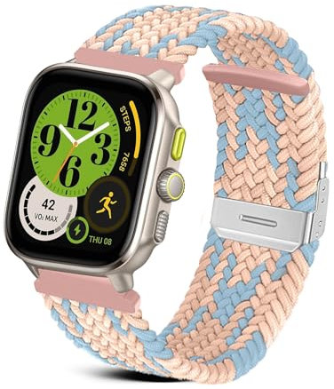 RoYiio Nylon Strap for Amazfit Active 2 (Square)/Active 2 Strap Cheetah (Square) Bracelet Soft Comfor 20mm Replacement Band for Amazfit GTR Mini/GTS 4/GTS 4 Mini/Bip 3 Pro/GTS 3 - LLF