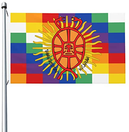 Langlebiges Banner mit Flaggen des wiederhergestellten Inka-Reiches, 90 x 150 cm, Banner für den Außenbereich, Garten, Terrasse, Flagge, doppelseitiger Druck, Flaggen für den Innenbereich, Urlaub, P