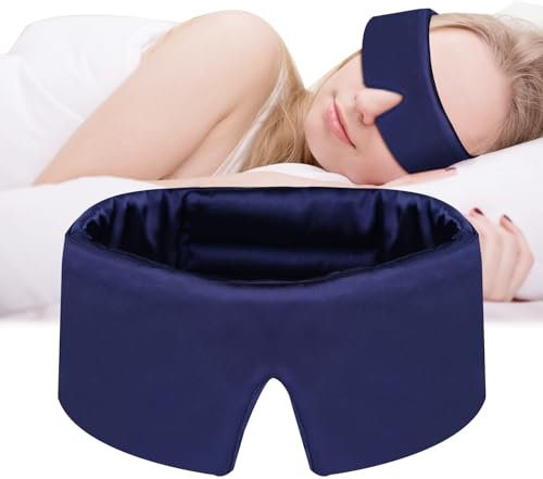 ACWOO Antifaz para Dormir, Máscara de Ojos para Dormir de Seda, Sleep Mask, Suave Antifaz para Viajes, Máscara para Dormir y Venda, Unisex, Adecuado Para Yoga de Siesta de Viaje