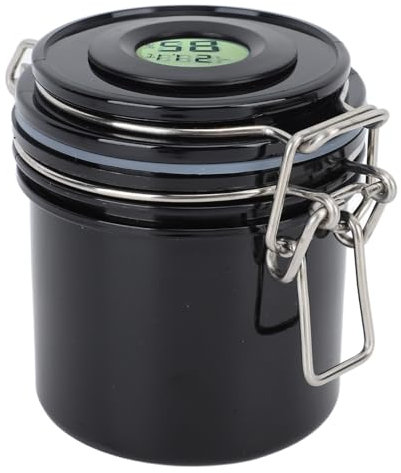 Conteneur de Stockage de Colle à Cils,Boîte de Rangement de Colle à Cils,Hygromètre d'affichage de Thermomètre,Grande capacité pour Magasin de Cils (Noir)