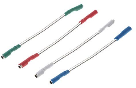 SEARUB 4Pcs Cartridge Phono Cable Leads Header Wires Cartridge Phono Cord Leads For Turntable Phono Headshells Turntable Cable With Ground Wire
