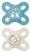 MAM Original Start Succhietto 0-2 Mesi (Set da 2), Ciuccio MAM 0-2 mesi con tettarella ortodontica in silicone, Kit da 2 accessori neonato con porta ciuccio sterilizzatore, Azzurro/Neutro